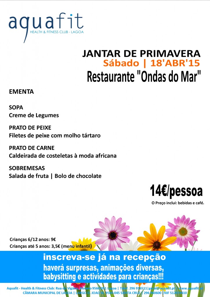 Cartaz Jantar Primavera 2015