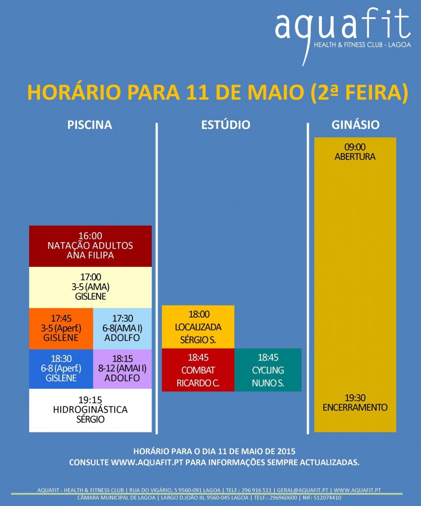 horário 11 de maio