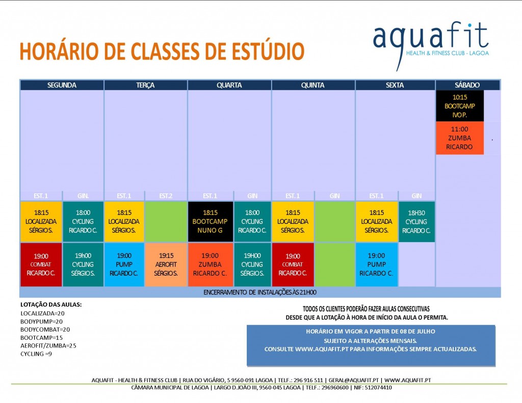 horário JUL 2015