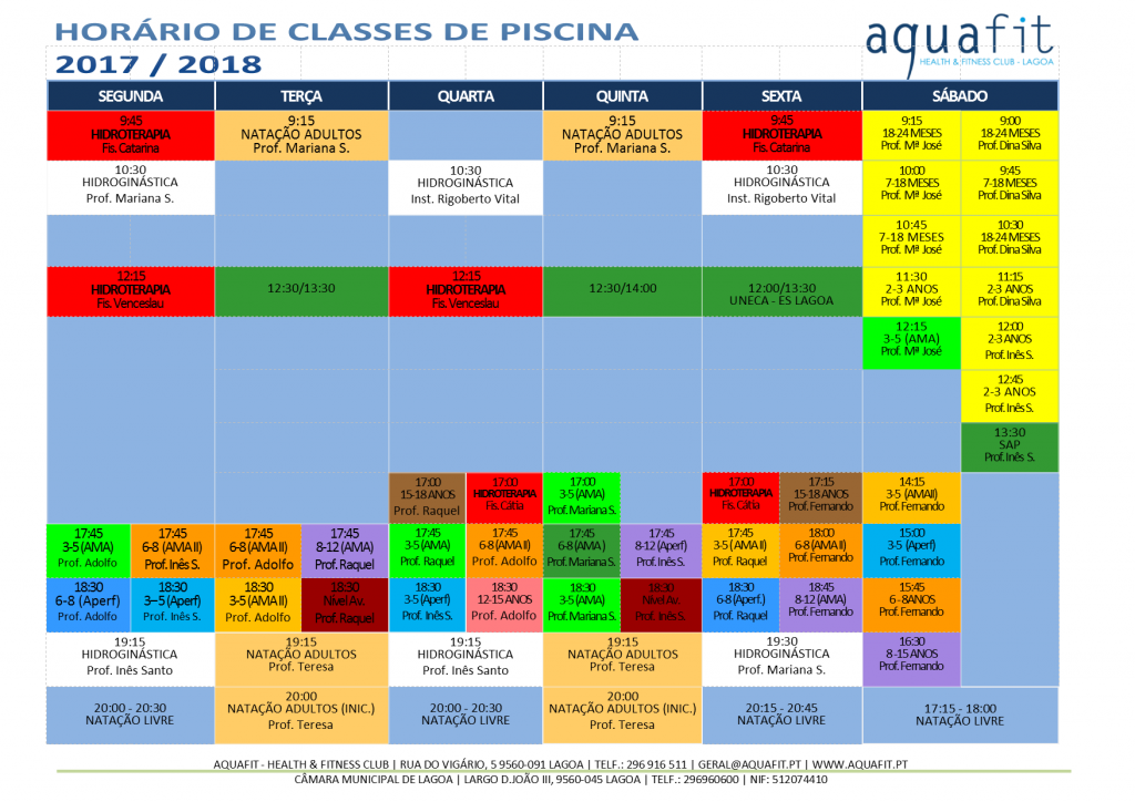 HORÁRIOS piscina 2017.2018 - 20 out a 20 nov