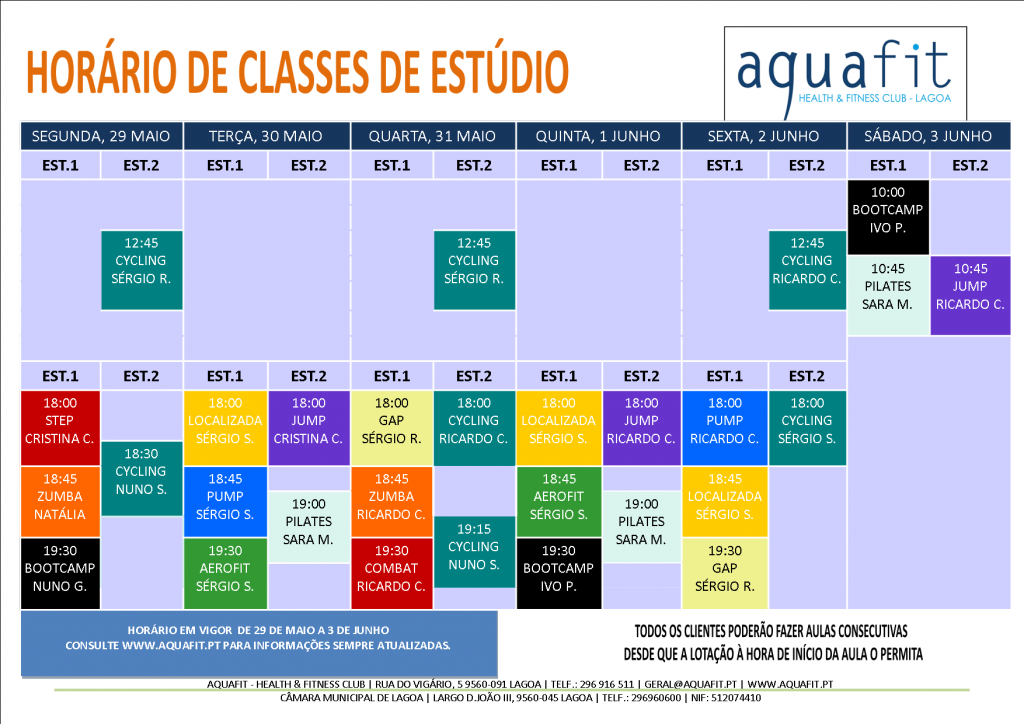 HORÁRIOS 2016-2017 - estúdios - 28 MAIO A 3 JUNHO