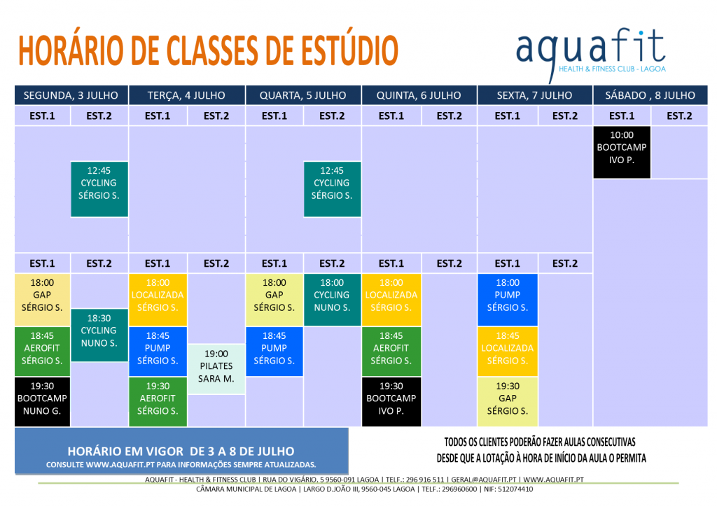HORÁRIOS 2016-2017 - estúdios - 3 a 8 julho