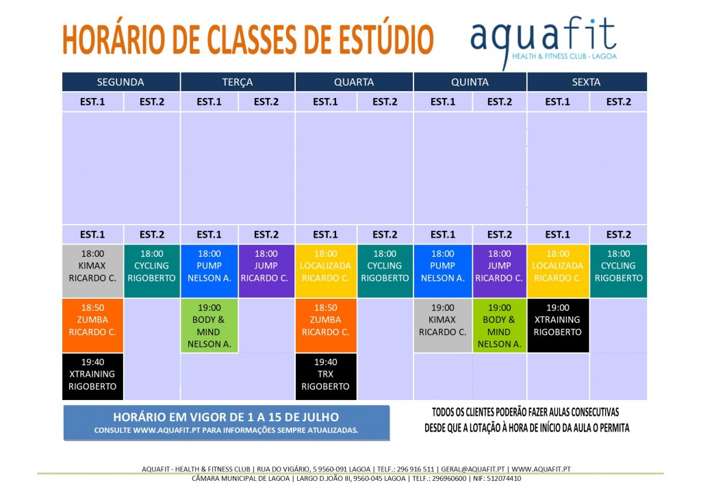 HORÁRIOS 2017-2018 - estúdios - 1 A 15 DE JULHO 2018